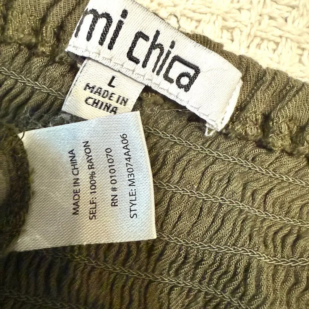 Mimi Chica large smocked cropped wide leg jumpsuit pant pockets P 3098 - Picture 4 of 11